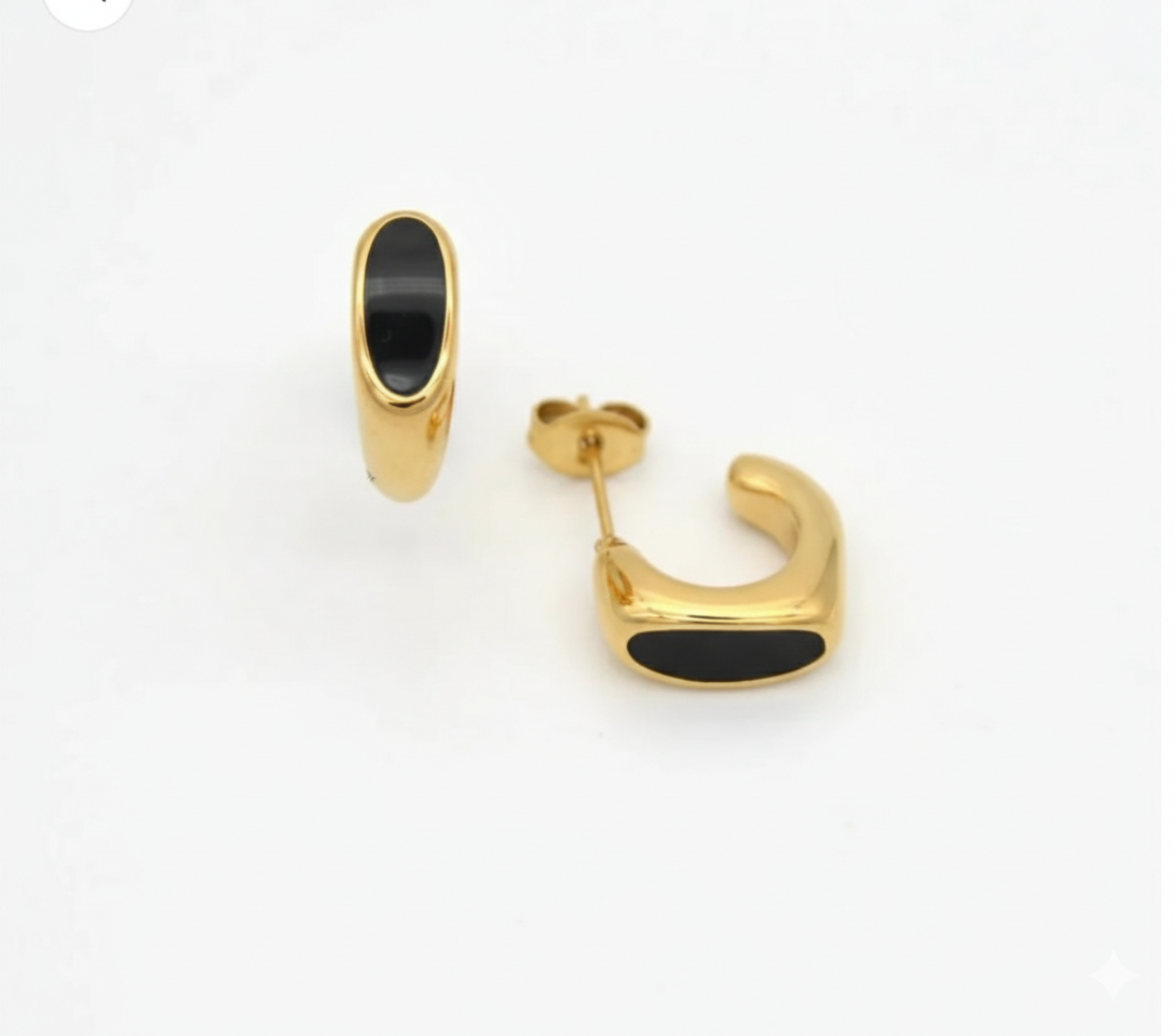 Enamel Stud Earrings