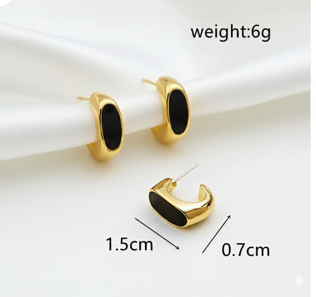 Enamel Stud Earrings