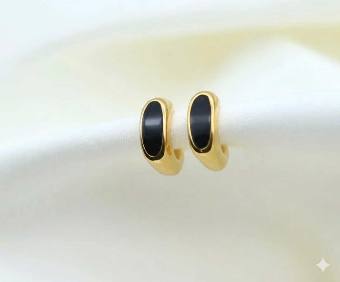 Enamel Stud Earrings