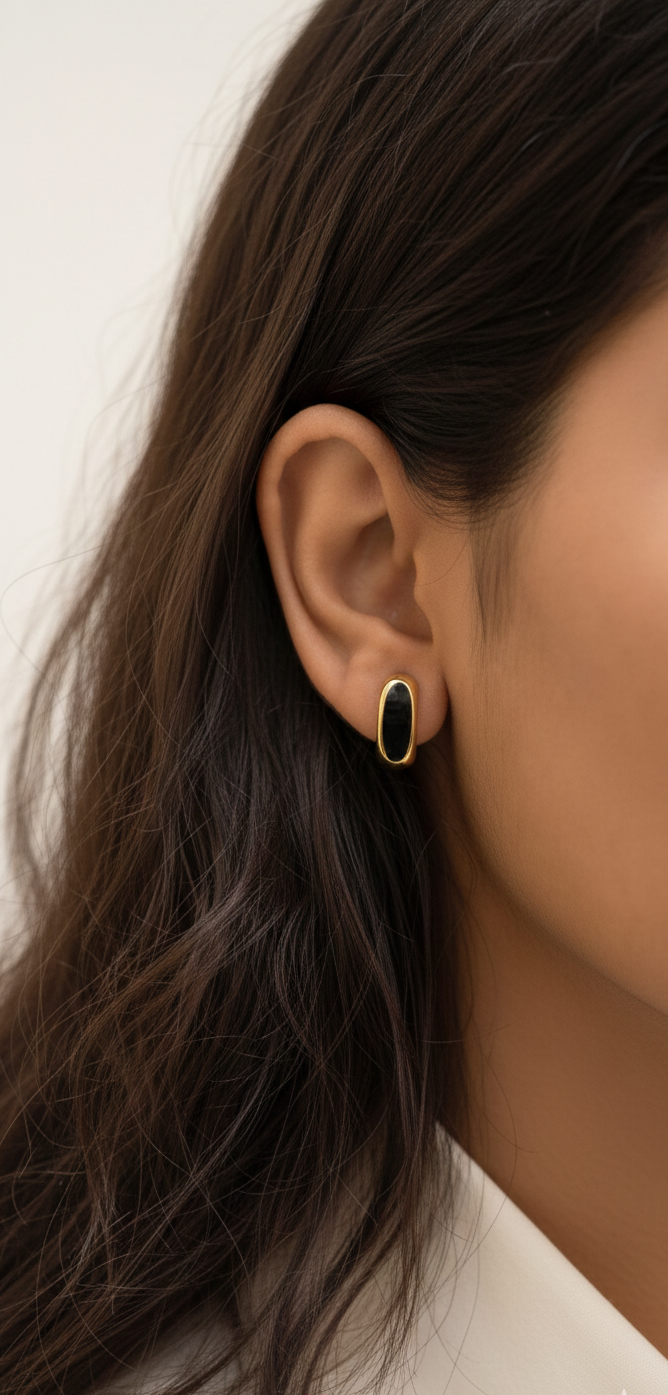 Enamel Stud Earrings