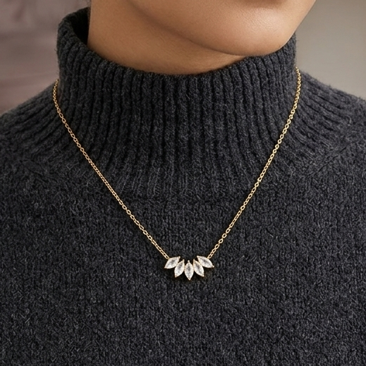 Crystal Leaf Pendant