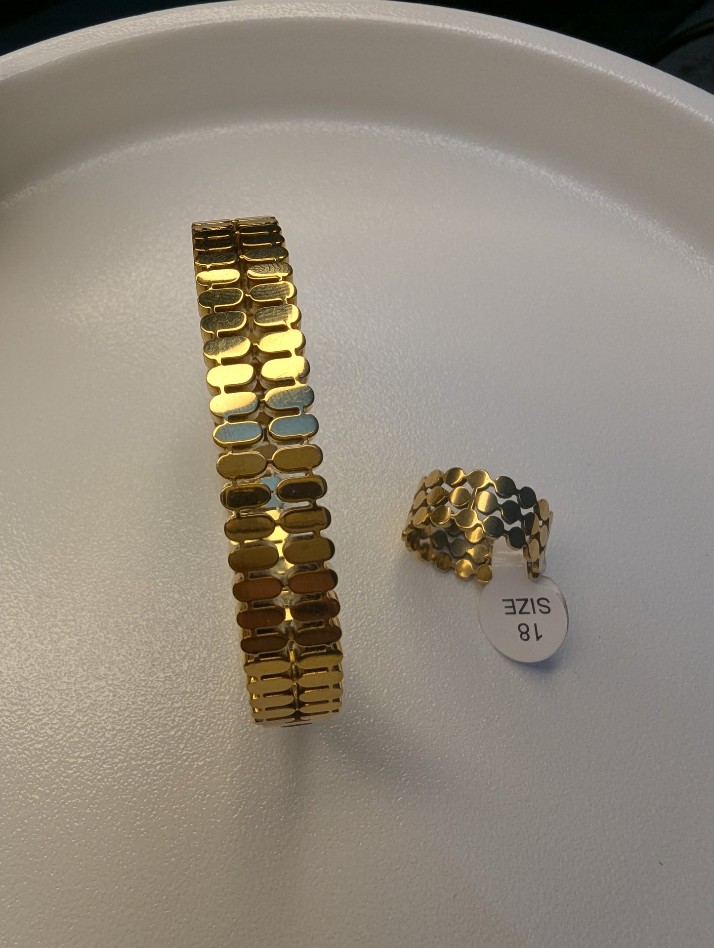 Gold Link Handcuff & Ring Set