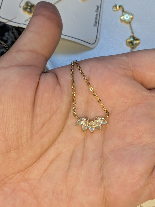 Crystal Leaf Pendant