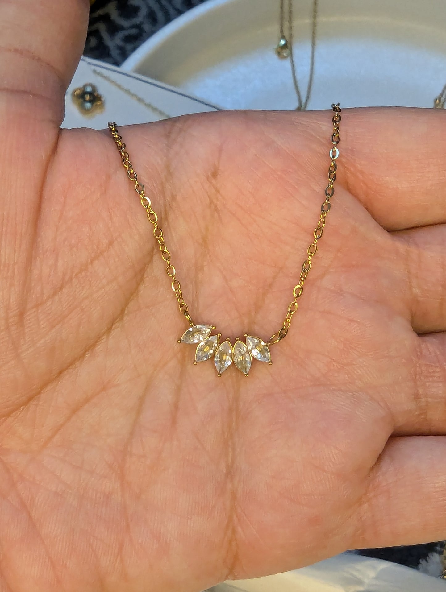 Crystal Leaf Pendant