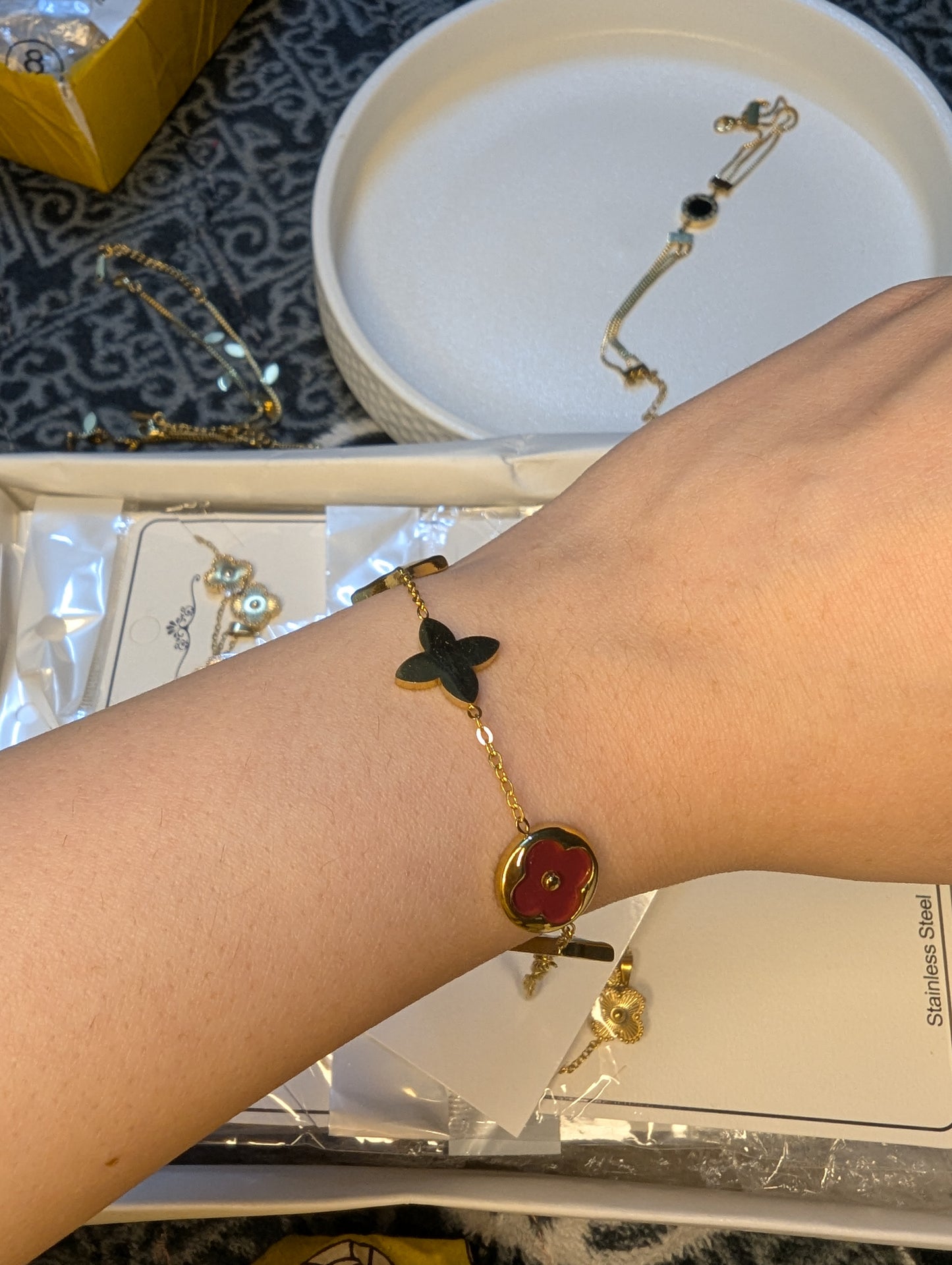 Crimson Clover Bracelet