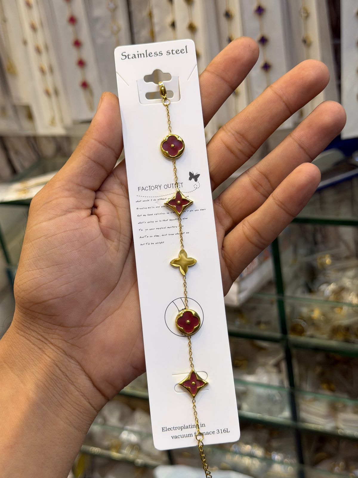 Crimson Clover Bracelet