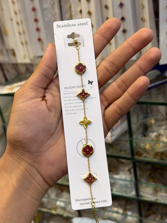 Crimson Clover Bracelet