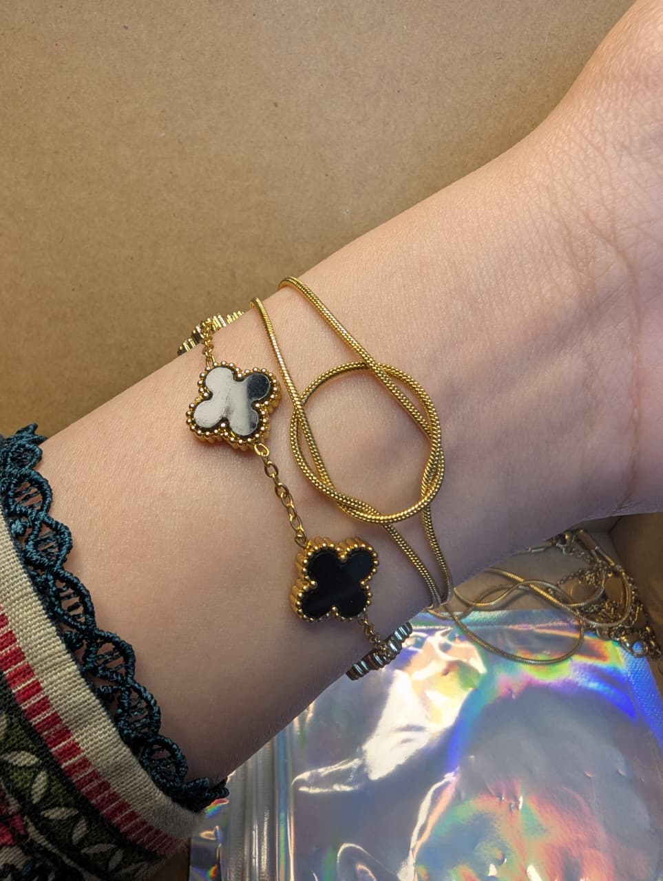 Reversible Black Clover Bracelet