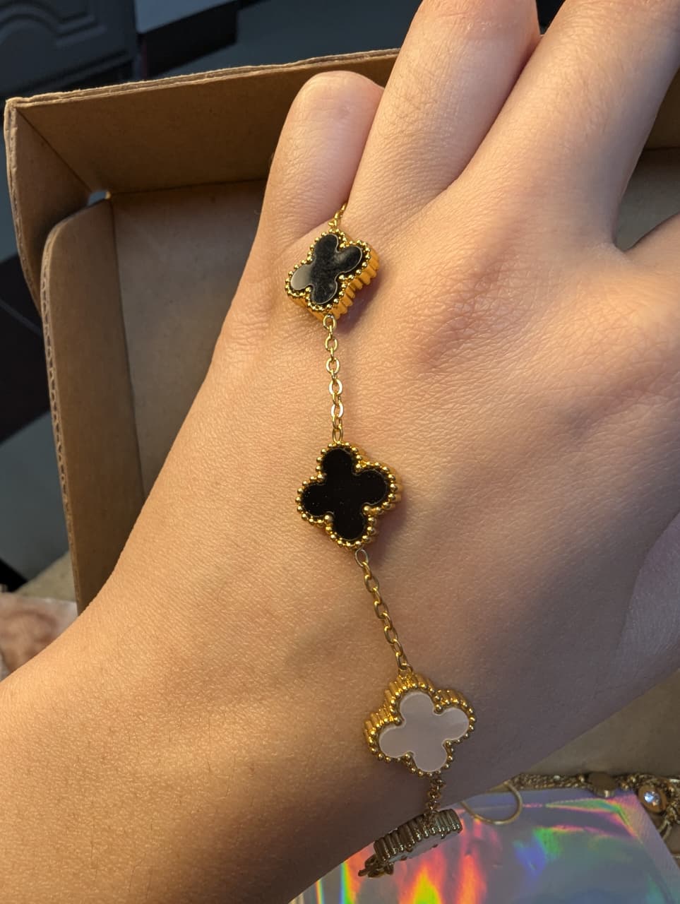 Reversible Black Clover Bracelet
